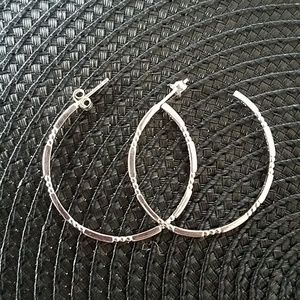 Sterling silver hoop earrings dots and dash design